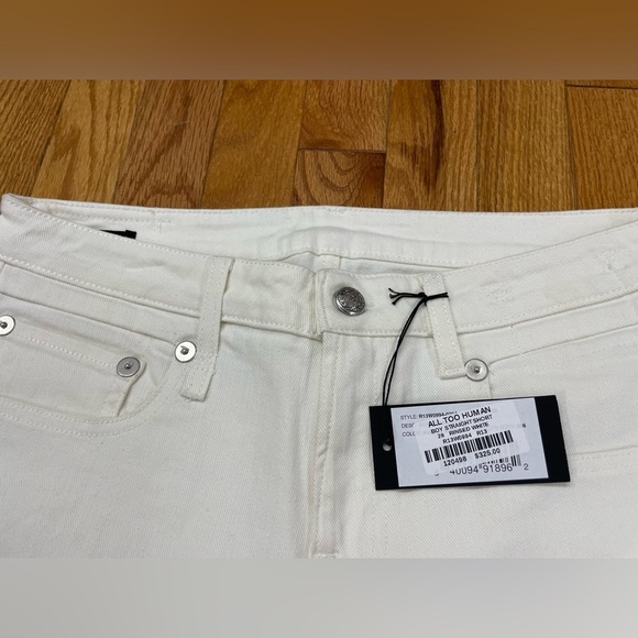 R13 NWT Boy Straight Short Rinsed White Size 28 - Picture 4 of 7